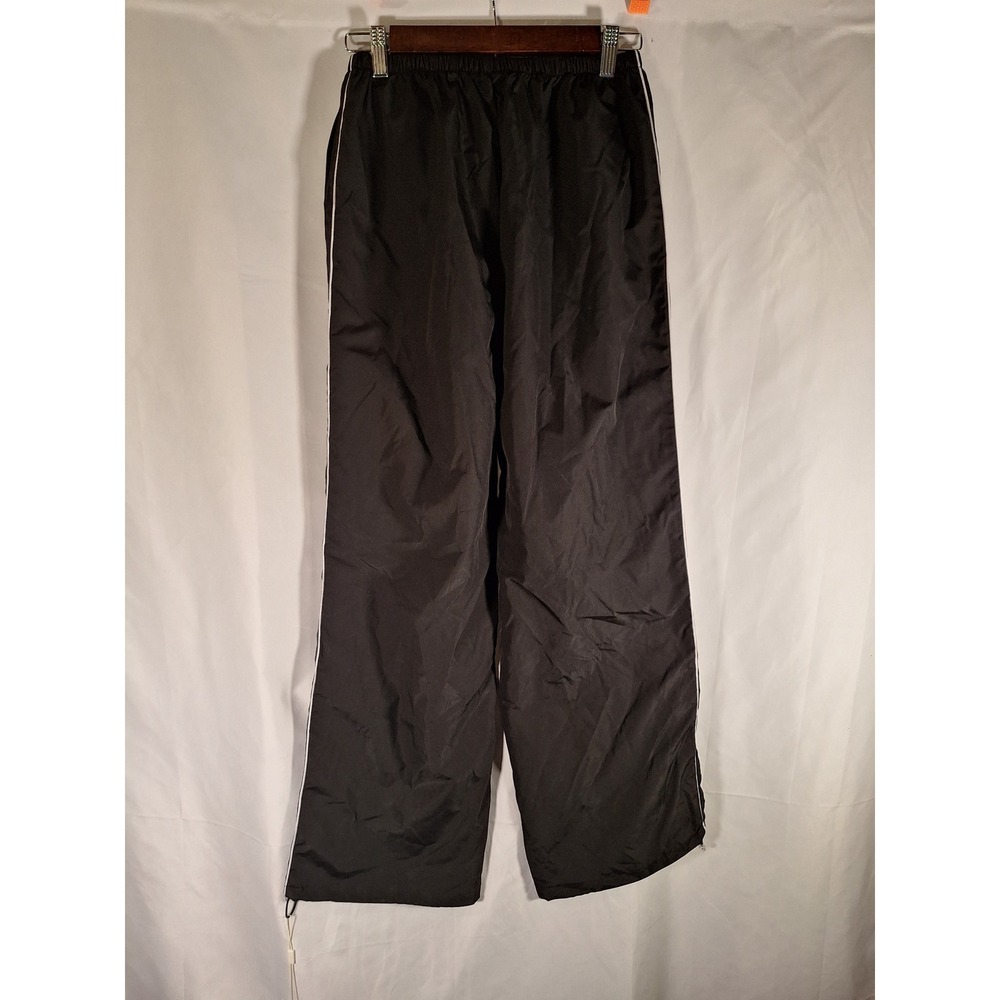 Aedceal Black Windbreaker Track Pants Side Stripe Bungee Hem size Small New - Picture 3 of 5